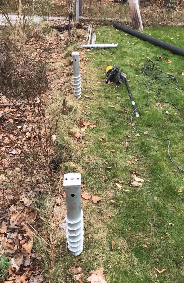 jordskruv markskruv skruvplint altan friggebod attefallare. staket Ekerö 